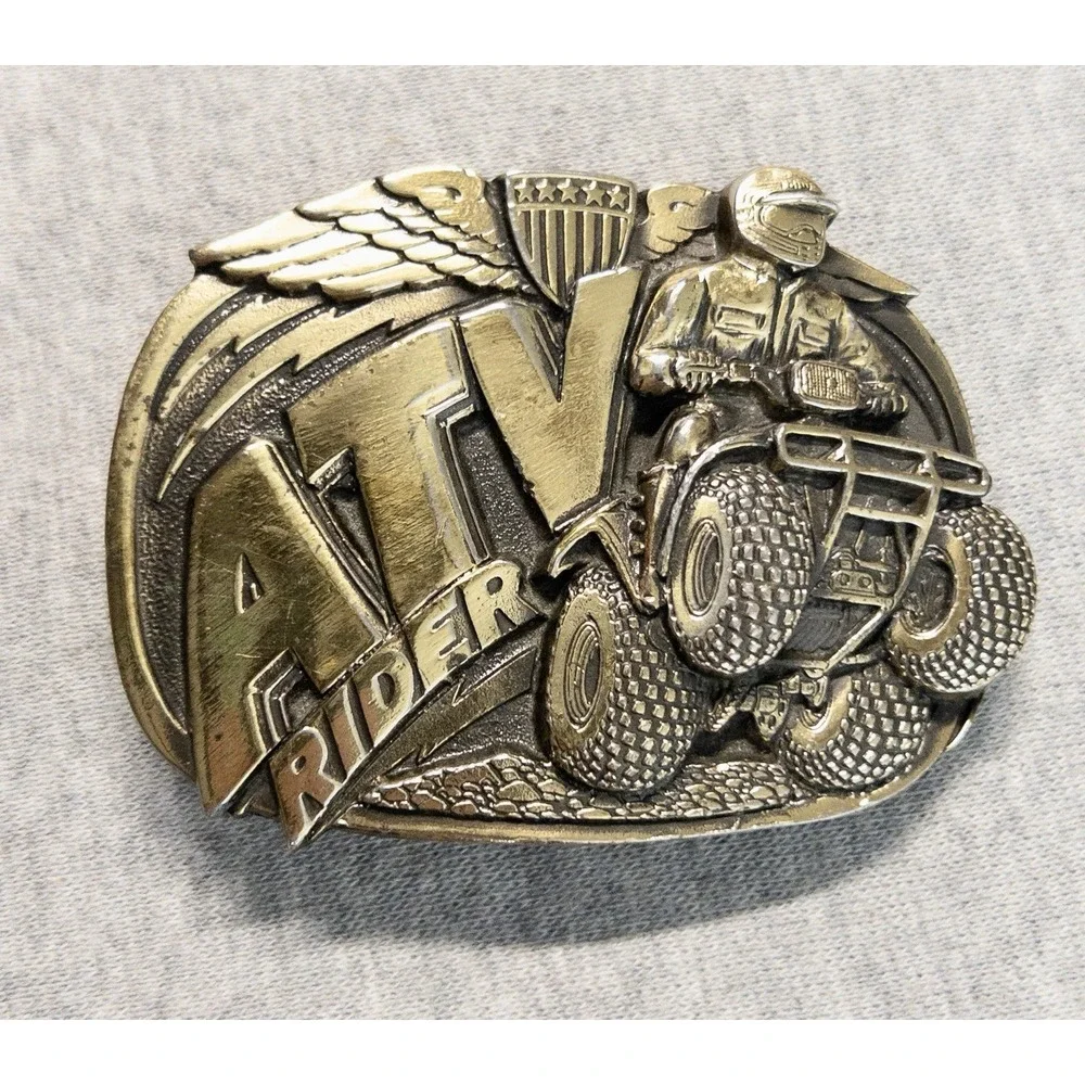Vtg‎ 1985 ATV Rider All Terrain Vehicle Belt Buckle Great American Buckle Co.